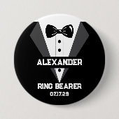 Ring Drager Gift met aangepaste naam en trouwdatum Ronde Button 7,6 Cm (Voorkant)