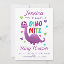 Ring drager pagina meisje voorstel dinosaurus Kaar Kaart