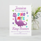 Ring drager pagina meisje voorstel dinosaurus Kaar Kaart (Staand voorkant)