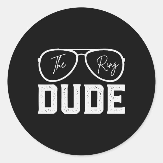 Ring Drager Trouwfeest Ring Security Dude Marri Ronde Sticker (Voorkant)