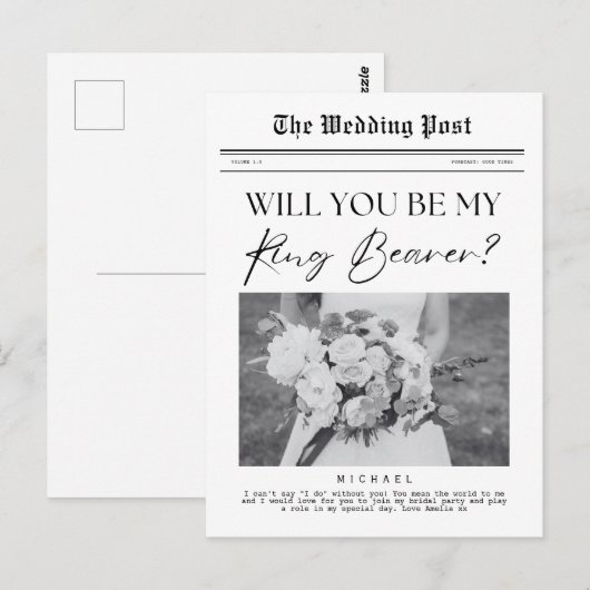 Ring Drager voorstel, aangepaste krant Briefkaart (Voorkant / Achterkant)