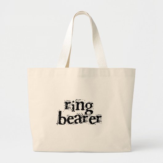 Ring Drager zwarte tekst Grote Tote Bag (Voorkant)