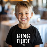 Ring Dude Ring Bearer T-shirt<br><div class="desc">Maak je kleine ringdrager klaar voor de grote dag met dit schattige "Ring Dude" t-shirt! Dit leuke en stijlvolle t-shirt is ideaal voor jongens die enthousiast zijn om een belangrijke rol te spelen in de huwelijksceremonie. Het schattige ontwerp bevat de woorden "Ring Dude" en een paar ringen, waardoor het een...</div>