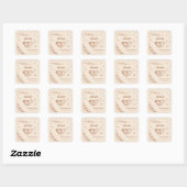 Ring en bloem getekende bruidsdouche  vierkante sticker (Vel)