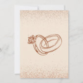 Ring en Bloemen Hand getrokken Vrijgezellenfeest Kaart (Achterkant)