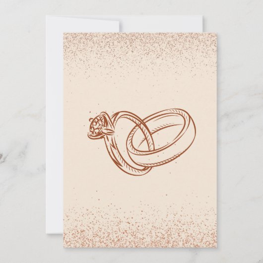 Ring en Bloemen Hand getrokken Vrijgezellenfeest Kaart (Achterkant)