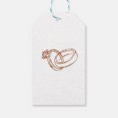 Ring en bloemige handgetekende bruidsshowers  cadeaulabel (Achterkant)