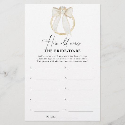 Ring en boog Hoe oud was de bruid om te spelen (Voorkant)