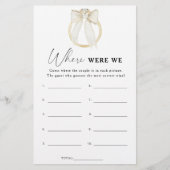 Ring en Bow vrijgezellenfeest Waar waren we spel (Voorkant)