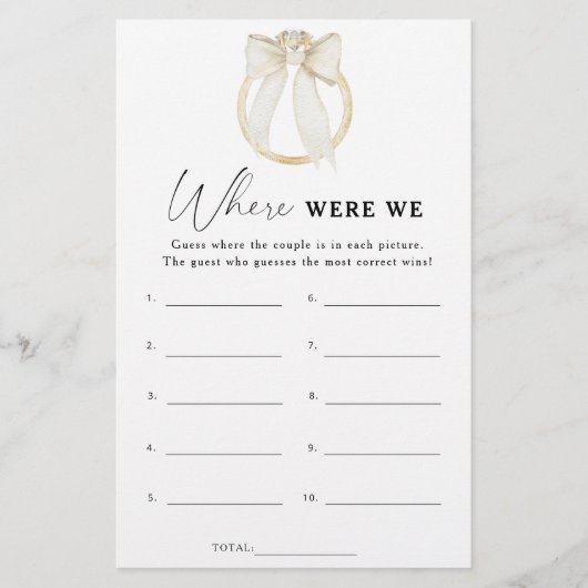 Ring en Bow vrijgezellenfeest Waar waren we spel (Voorkant)