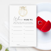 Ring en Bow vrijgezellenfeest Waar waren we spel