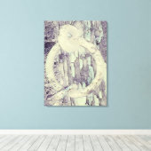 Ring en haak antieke slot in houtskoolstijl canvas afdruk (Insitu (Houten vloer))