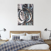 Ring en haak antieke slot in pen- en inktstijl canvas afdruk (Insitu (Slaapkamer))