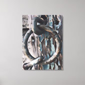 Ring en haak antieke slot in pen- en inktstijl canvas afdruk (Voorkant)