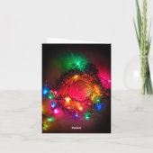 Ring en ster van lichte kerstkaart bedankkaart (Achterkant)