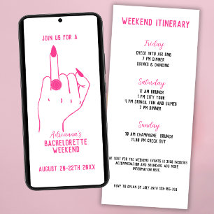 Ring Finger Roze Bachelorette Weekend Route Kaart
