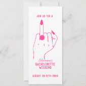 Ring Finger Roze Bachelorette Weekend Route Kaart (Voorkant)