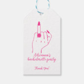 Ring Finger Trendy Roze Bachelorette Dank u Cadeaulabel (Voorkant)
