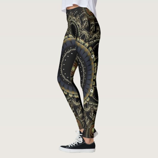 Ring fractal Abstracte achtergrond Leggings (Links)