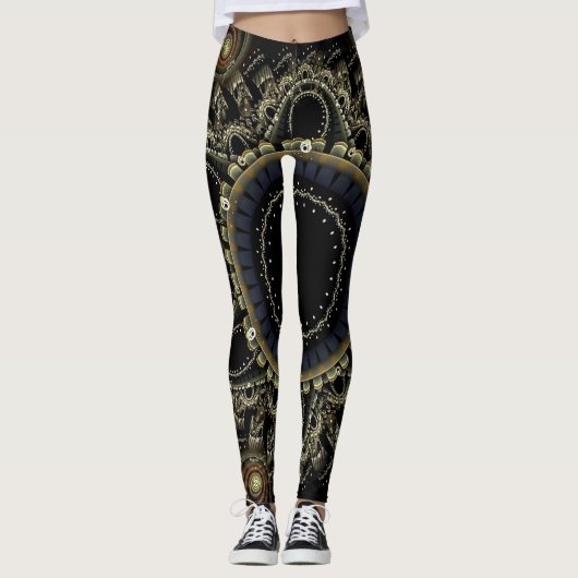 Ring fractal Abstracte achtergrond Leggings (Voorkant)