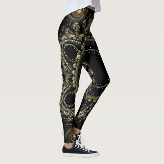 Ring fractal Abstracte achtergrond Leggings (Rechts)