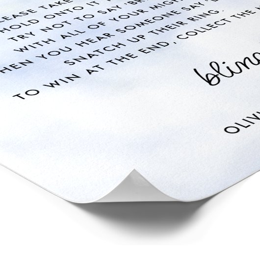 Ring Game Cloud 9 Vrijgezellenfeest Spel Elegant S Poster (Hoek)