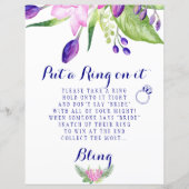 Ring game elegant floral vrijgezellenfeest sign (Voorkant)