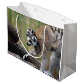 Ring-getrainde Lemur-moeder en -Baby Groot Cadeauzakje (Achterkant Gekanteld)