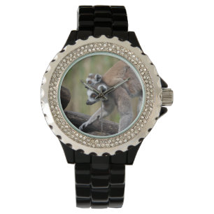 Ring-getrainde Lemur moeder en Baby Horloge