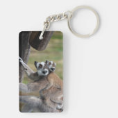 Ring-getrainde Lemur moeder en Baby Sleutelhanger (achterkant)