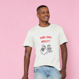 "Ring, hallo?" 2 Handgetekende Skeletten die belle T-shirt