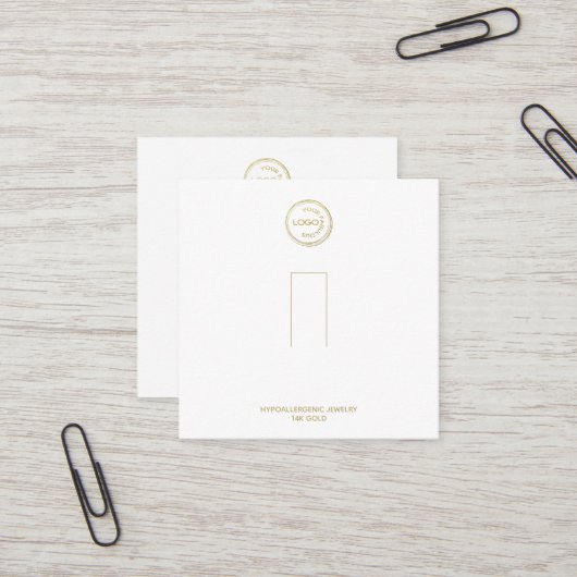 Ring Holder Beeldscherm Voeg je Logo wit toe Vierkante Visitekaartje (Voorkant / Achterkant in situ)