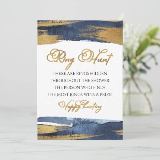 Ring Hunt Abstract Blauw Vrijgezellenfeest Spel Ka Kaart (Staand voorkant)