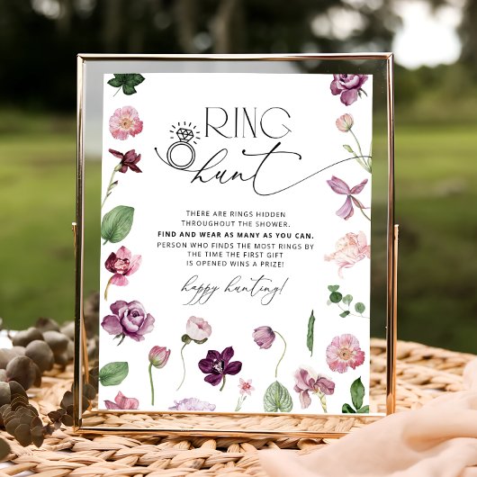 Ring Hunt Bloem Bruiloft Borrel Spel Bord Poster