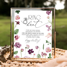 Ring Hunt Bloemen Vrijgezellenfeest Spel Teken Poster