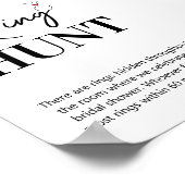 Ring Hunt Bridal Game Sign Poster (Hoek)