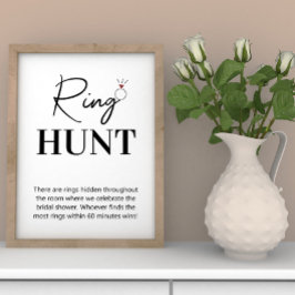 Ring Hunt Bridal Game Sign Poster