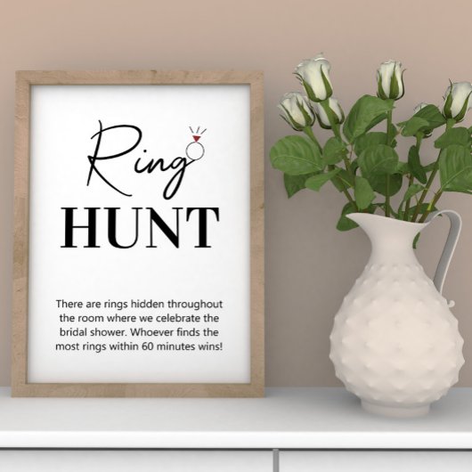 Ring Hunt Bridal Game Sign Poster