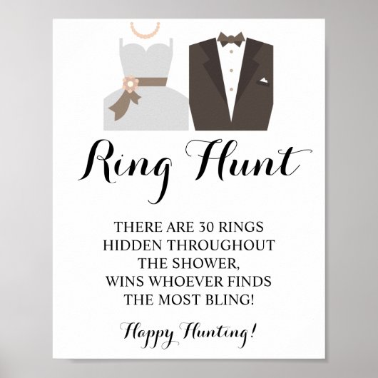 Ring Hunt Bride & Groom Vrijgezellenfeest Game Sig Poster (Voorkant)