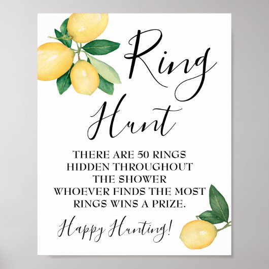 Ring Hunt Citroenen Bruidsfeest spelbord Poster (Voorkant)