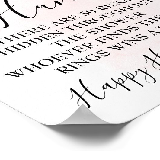 Ring Hunt Citroenen Roze Bruidsdouche Spel bord Poster (Hoek)