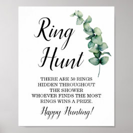 Ring Hunt Eucalyptus Bruiloft Feestspel Bord Poster