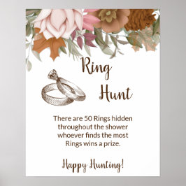 Ring Hunt Game Vrijgezellenfeest Boho Autumn Sign Poster