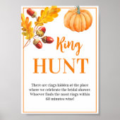 Ring Hunt Herfst Pumpkin Bridal Game Sign Poster (Voorkant)