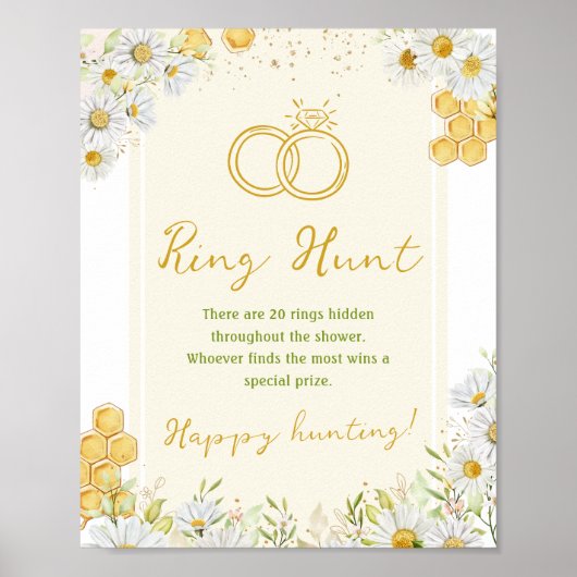 Ring Hunt Honeybee Bruid Bij Bruiloft Bruidsjurk B Poster (Voorkant)