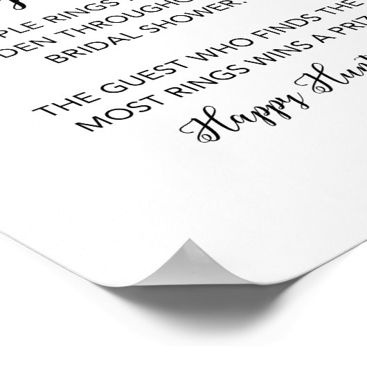 Ring Hunt Lemon Citrus Vrijgezellenfeest Spel Sign Poster (Hoek)