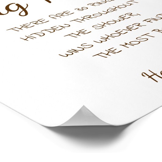 Ring Hunt Marsala Vrijgezellenfeest Game Sign Poster (Hoek)