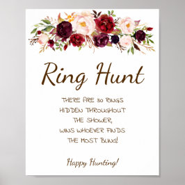 Ring Hunt Marsala Vrijgezellenfeest Game Sign Poster