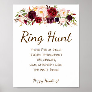 Ring Hunt Marsala Vrijgezellenfeest Game Sign Poster