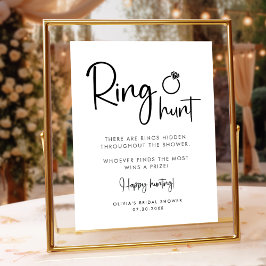 Ring Hunt minimalistisch modern scriptteken Poster